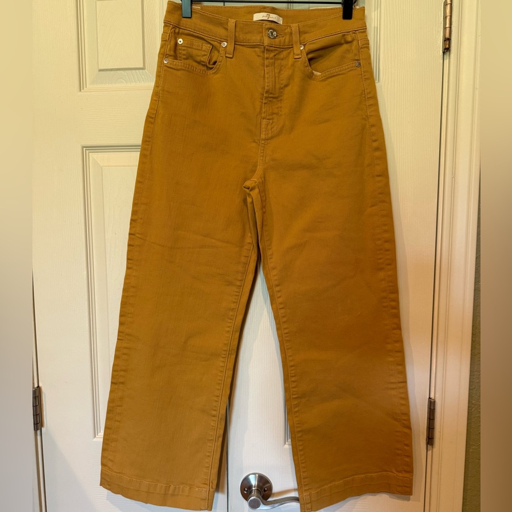 7 FOR ALL MANKIND Women’s High Waisted‎ Wide Leg Cropped Jeans Size 29